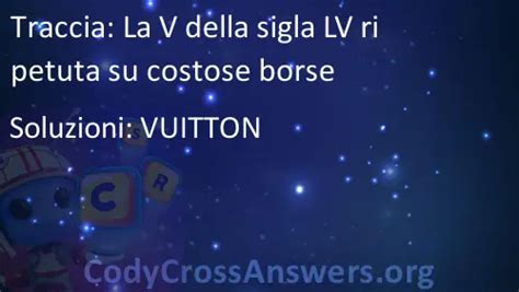 La V delle iniziali LV ripetute su costose borse CodyCross